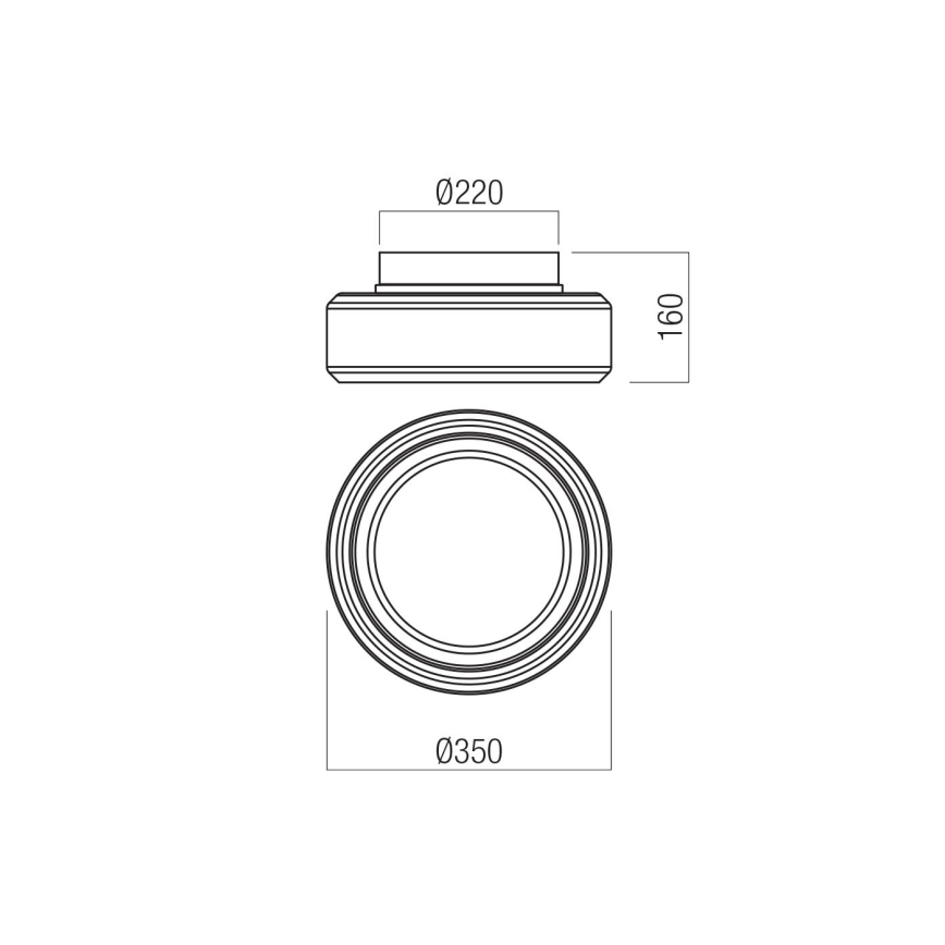 Redo 01-3589 - Iluminação de teto LED SOLERA LED/24W/230V diâmetro 35 cm CRI 93 3000/4000K cinzento