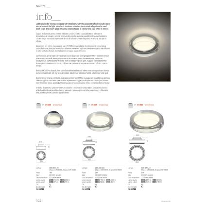 Redo 01-3590 - Iluminação de teto LED SOLERA LED/36W/230V diâmetro 45 cm CRI 93 3000/4000K cinzento