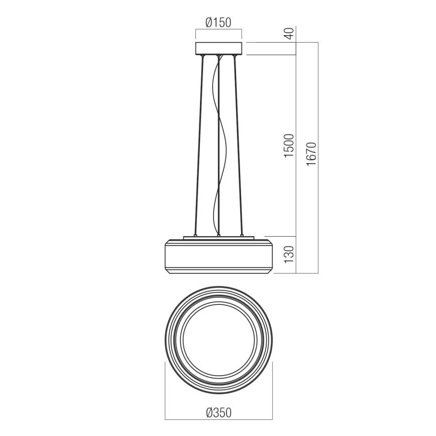 Redo 01-3591 - Candeeiro suspenso LED SOLERA LED/24W/230V diâmetro 35 cm CRI 93 3000/4000K cinzento