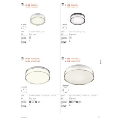 Redo 01-3727 - Iluminação de teto para casa de banho LED FRISBI LED/12W/230V diâmetro 23 cm CRI 90 3000/4000K IP44 cromado brilhante