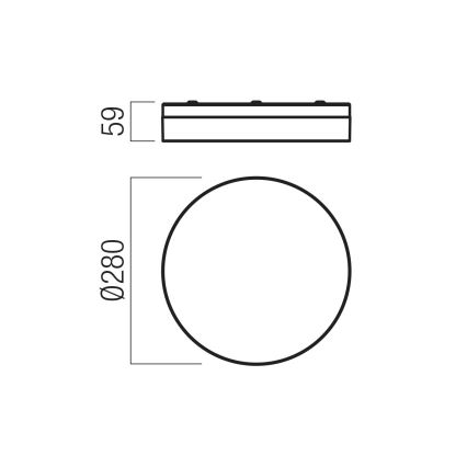 Redo 01-3728 - Iluminação de teto para casa de banho LED FRISBI LED/18W/230V diâmetro 28 cm CRI 90 3000/4000K IP44 cromado brilhante