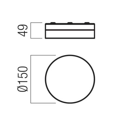 Redo 01-3733 - Iluminação de teto para casa de banho LED FRISBI LED/8W/230V diâmetro 15 cm CRI 90 IP44 preto