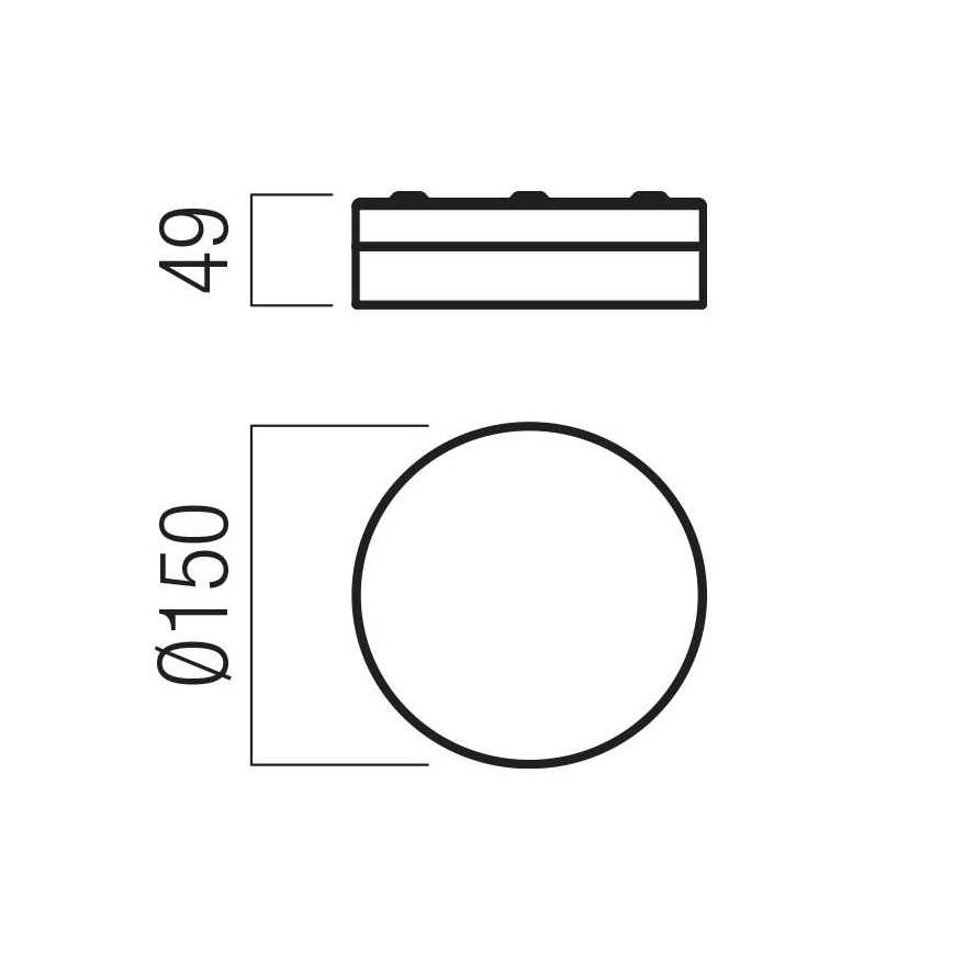 Redo 01-3733 - Iluminação de teto para casa de banho LED FRISBI LED/8W/230V diâmetro 15 cm CRI 90 IP44 preto