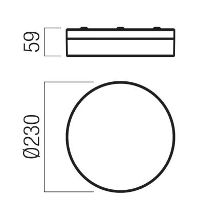Redo 01-3735 - Iluminação de teto para casa de banho LED FRISBI LED/12W/230V diâmetro 23 cm CRI 90 3000/4000K IP44 preto