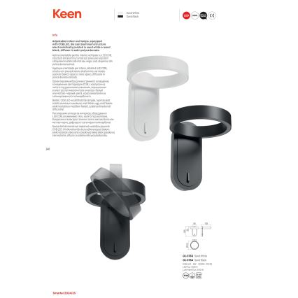 Redo 01-3763 - Iluminação de parede LED KEEN LED/6W/230V CRI 90 3000K branco