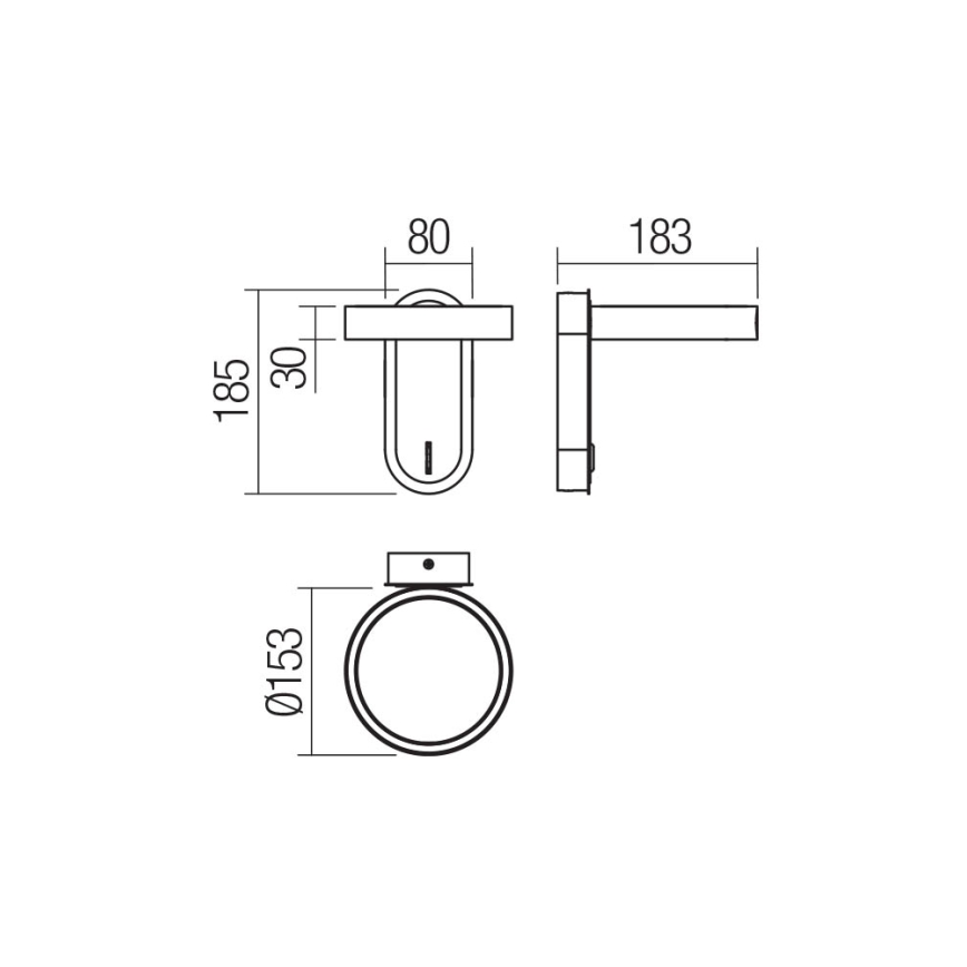 Redo 01-3763 - Iluminação de parede LED KEEN LED/6W/230V CRI 90 3000K branco