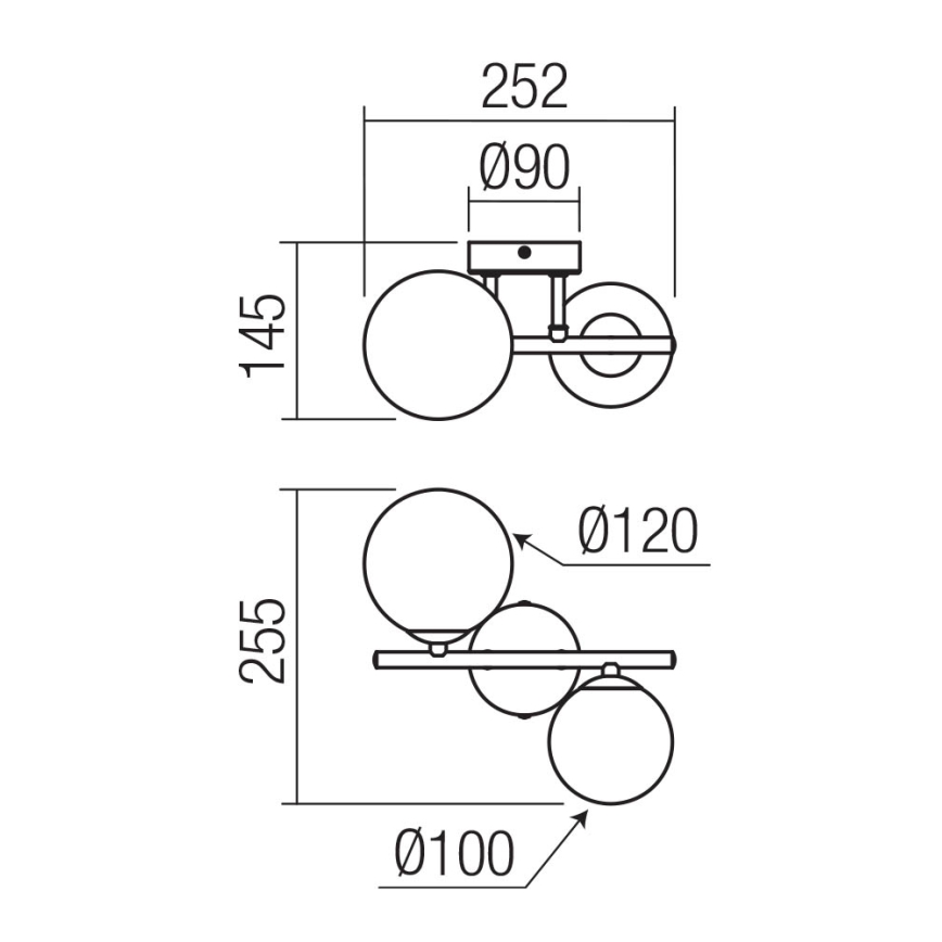 Redo 01-3987 - Candeeiro integrado ASTRA 2xG9/8W/230V preto