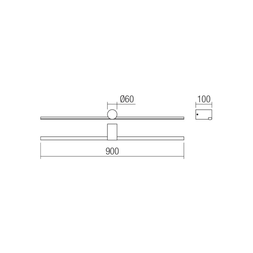 Redo 01-4034 - Iluminação de espelho para casa de banho LED ROW LED/18W/230V 90 cm IP44 branco