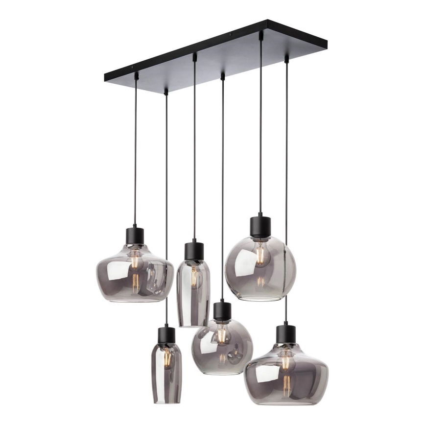Redo 01-4047 - Candeeiro suspenso ATLANTIS 6xE27/42W/230V preto