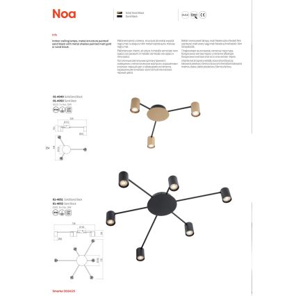 Redo 01-4049 - Foco NOA 3xGU10/10W/230V dourado