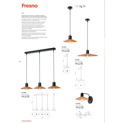 Redo 01-4056 - Candeeiro suspenso FRESNO 3xE27/42W/230V