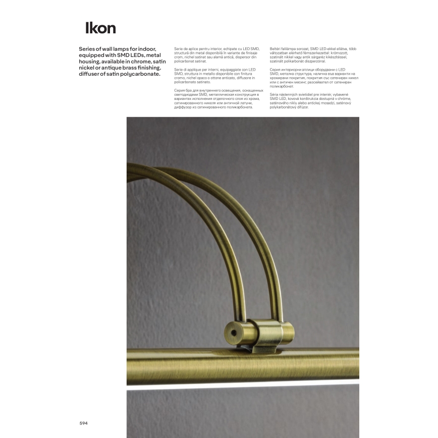 Redo 01-458 - Iluminação de ilustração LED IKON LED/18W/230V 70 cm cromado brilhante
