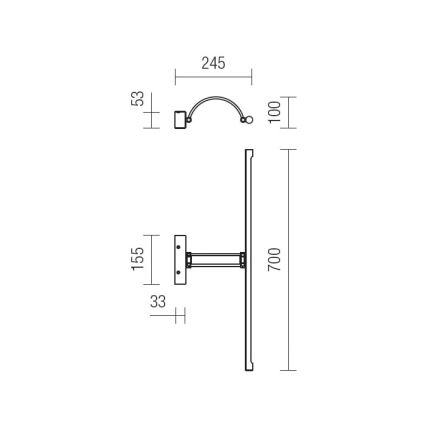 Redo 01-458 - Iluminação de ilustração LED IKON LED/18W/230V 70 cm cromado brilhante