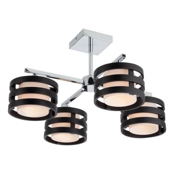 Redo 01-627 - Lustre de haste KIM 4xE14/28W/230V cromo brilhante/preto