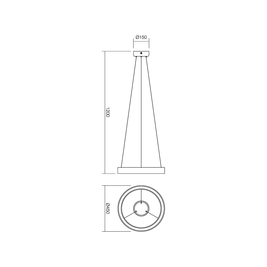 Redo 01-671 - Candeeiro suspenso LED LOOP LED/38W/230V diâmetro 45 cm branco