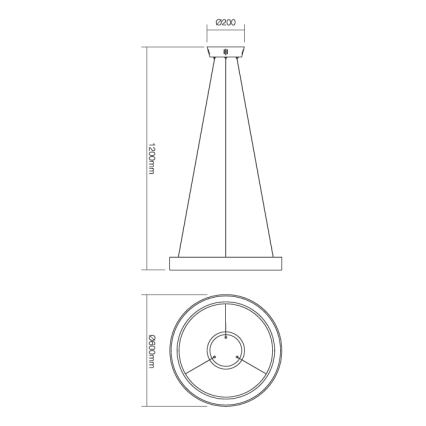 Redo 01-672 - Candeeiro suspenso LED LOOP LED/48W/230V diâmetro 60 cm branco