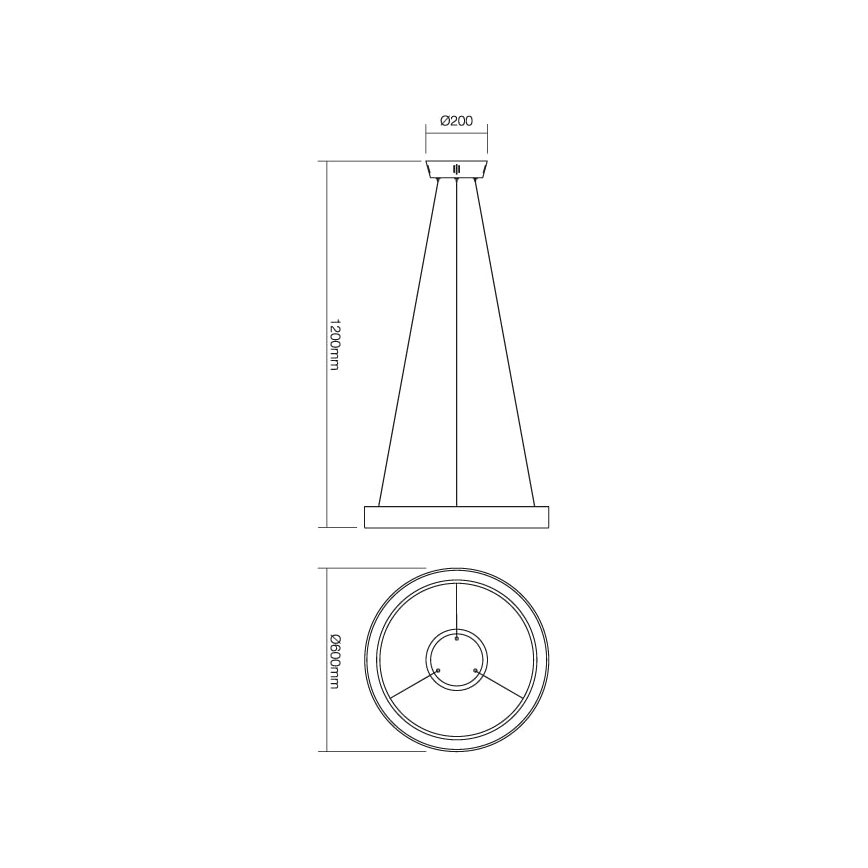 Redo 01-672 - Candeeiro suspenso LED LOOP LED/48W/230V diâmetro 60 cm branco