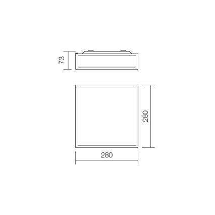 Redo 01-705 - Iluminação para teto de casa de banho EGO 2xE27/60W/230V 28x28 cm IP44