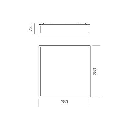 Redo 01-706 - Iluminação para teto de casa de banho EGO 4xE27/60W/230V 38x38 cm IP44