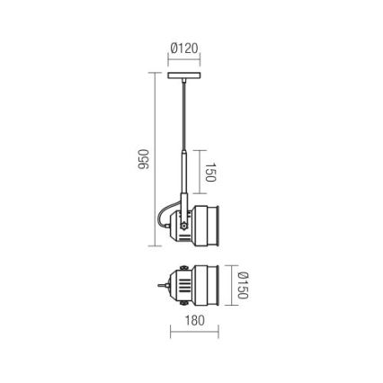 Redo 01-787 - Candelabro num fio STUDIO 1xE27/42W/230V