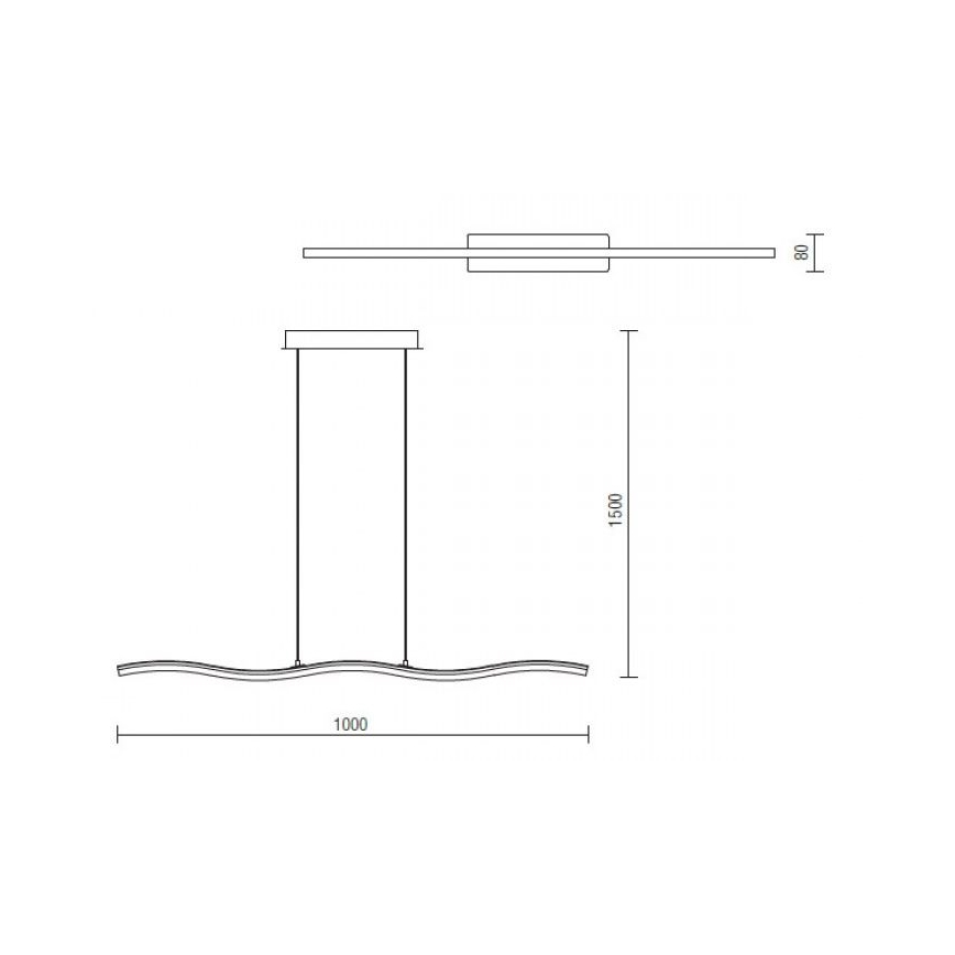 Redo 01-893 - Pendente LED suspenso por cabo PULSE LED/23,1W/230V cromo mate