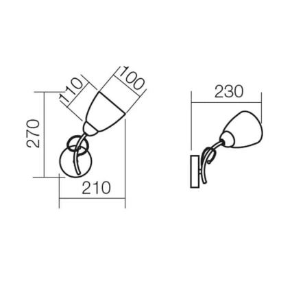 Redo 02-649 - Candeeiro de parede NOELLA 1xE14/28W/230V latão