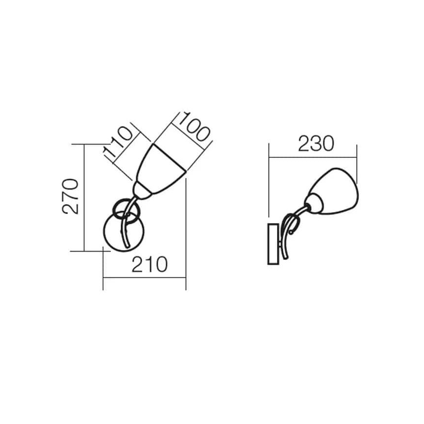 Redo 02-649 - Candeeiro de parede NOELLA 1xE14/28W/230V latão