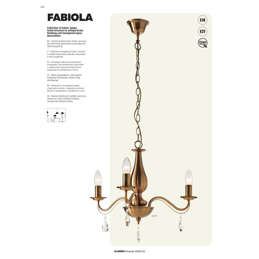 Redo 02-709 - Luz de parede FABIOLA 1xE14/28W/230V