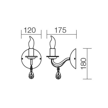 Redo 02-709 - Luz de parede FABIOLA 1xE14/28W/230V
