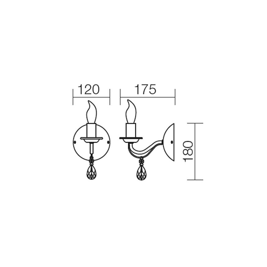 Redo 02-709 - Luz de parede FABIOLA 1xE14/28W/230V