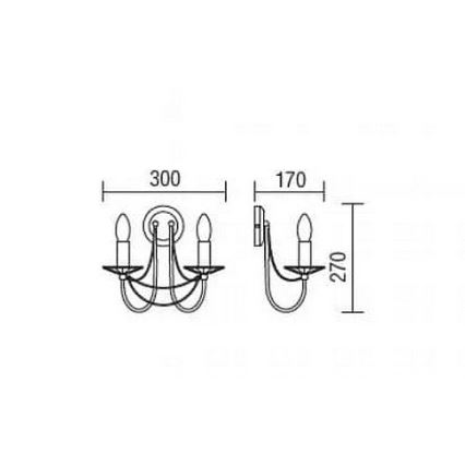Redo 02-859 - Candeeiro de parede ARIEL 2xE14/28W/230V cobre