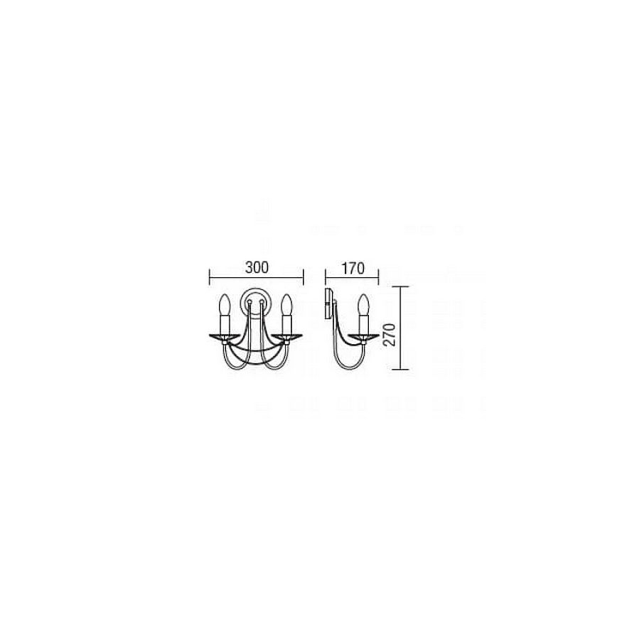 Redo 02-859 - Candeeiro de parede ARIEL 2xE14/28W/230V cobre