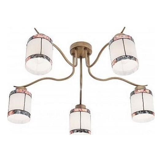 Redo 02-888 - Candeeiro integrado DEKOR 5xE27/42W/230V diâmetro 52,3 cm bronze