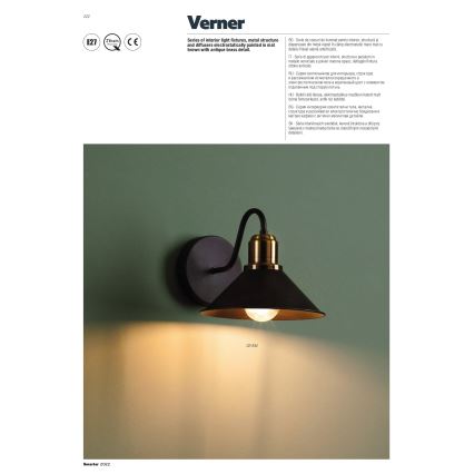 Redo 02-934 - Luz de parede VERNER 1xE27/42W/230V