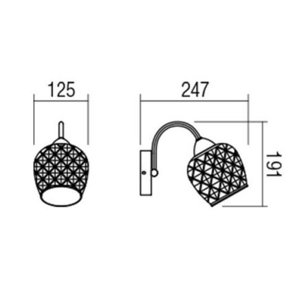 Redo 02-947 - Candeeiro de parede CALLISTO 1xE27/42W/230V