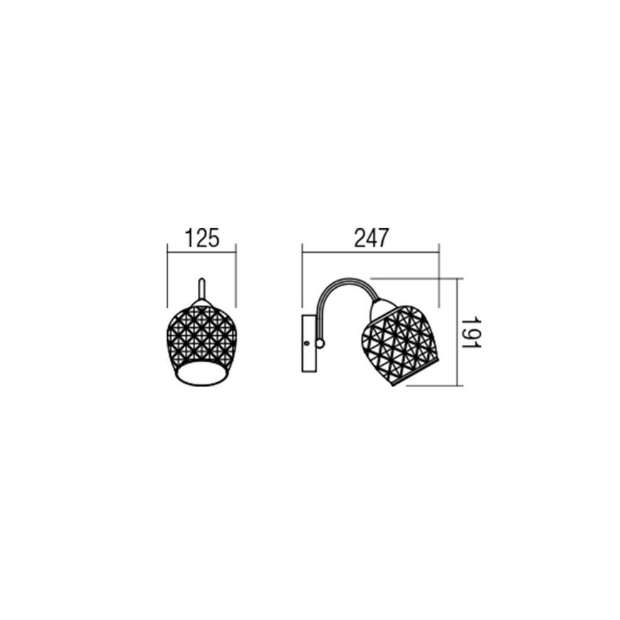 Redo 02-947 - Candeeiro de parede CALLISTO 1xE27/42W/230V