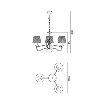 Redo 02-951 - Candelabro suspenso VIRTUU 3xE14/28W/230V