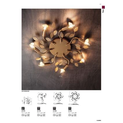 Redo 02-980 - Candelabro integrado TIARA 5xE14/28W/230V