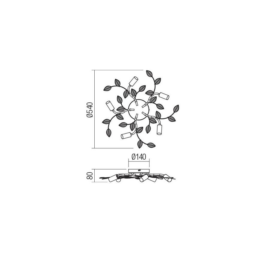 Redo 02-980 - Candelabro integrado TIARA 5xE14/28W/230V