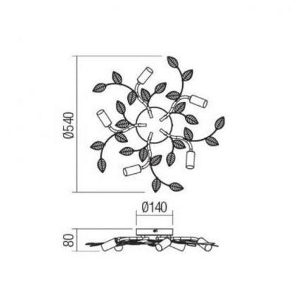 Redo 02-980 - Candelabro integrado TIARA 5xE14/28W/230V