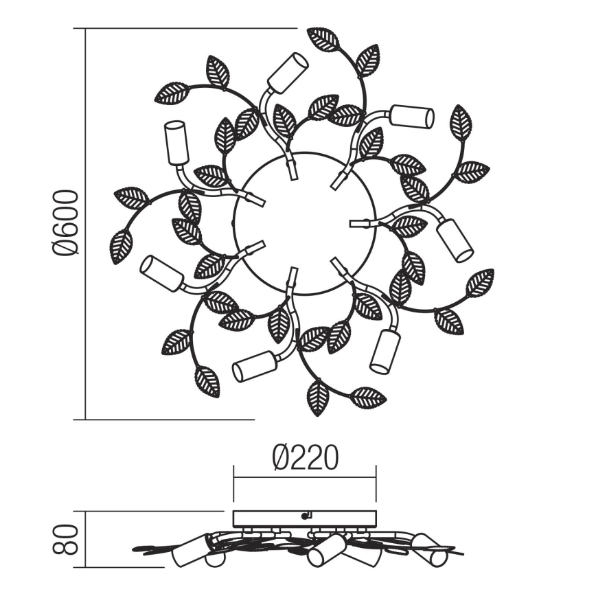 Redo 02-981 - Candelabro integrado TIARA 7xE14/28W/230V