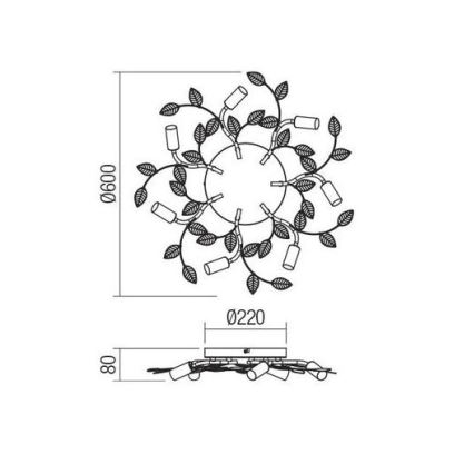 Redo 02-981 - Candelabro integrado TIARA 7xE14/28W/230V