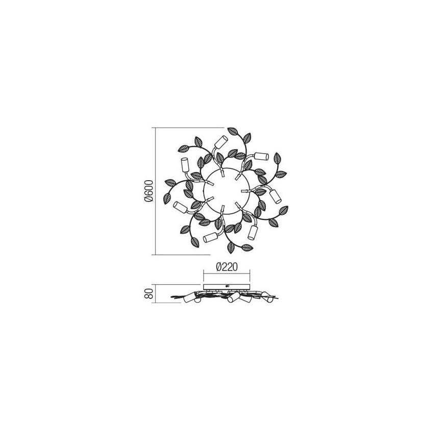 Redo 02-981 - Candelabro integrado TIARA 7xE14/28W/230V