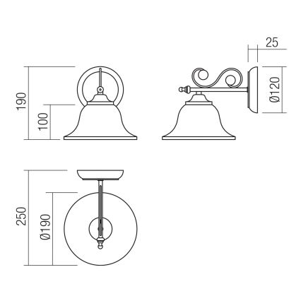 Redo 02-989 - Candeeiro de parede VERSUS 1xE27/42W/230V