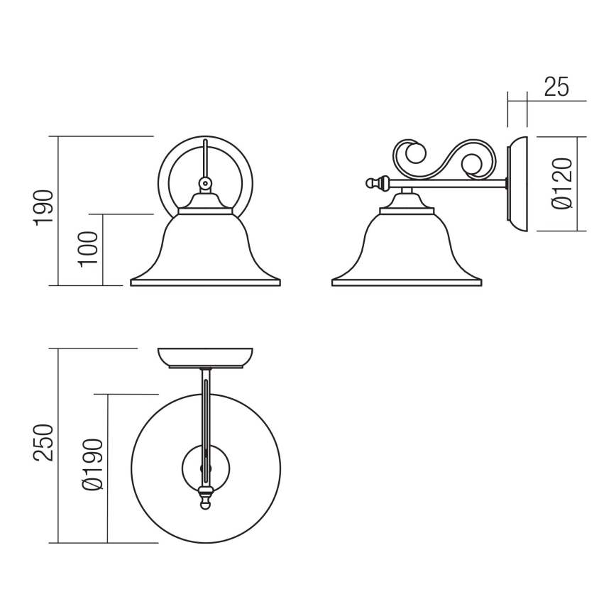 Redo 02-989 - Candeeiro de parede VERSUS 1xE27/42W/230V