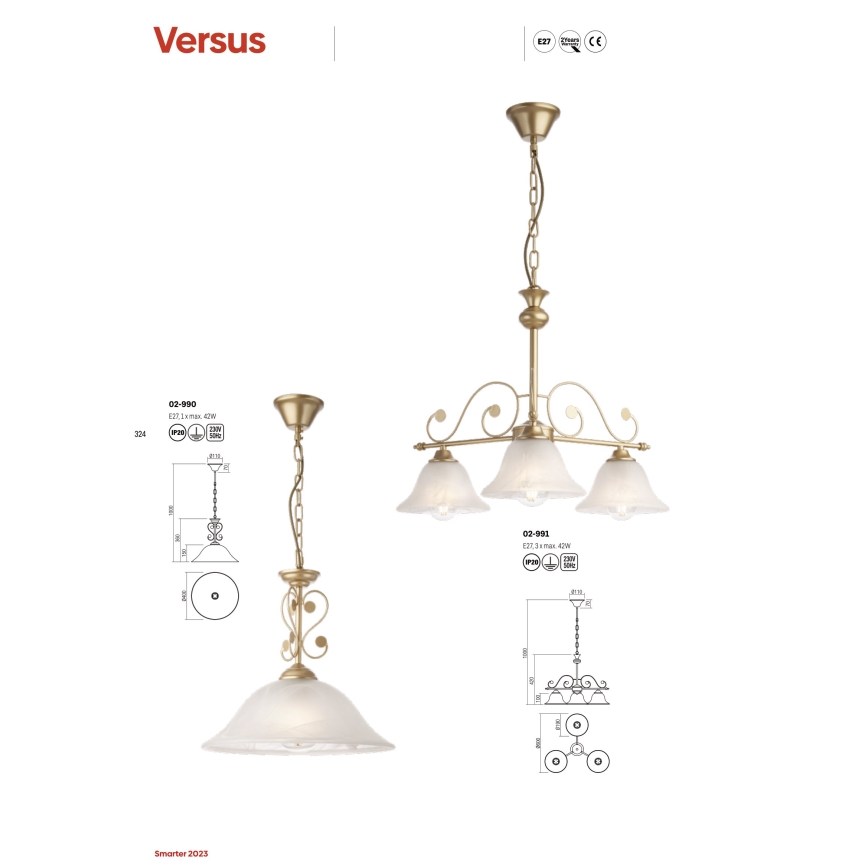 Redo 02-990 - Candelabro suspenso VERSUS 1xE27/42W/230V