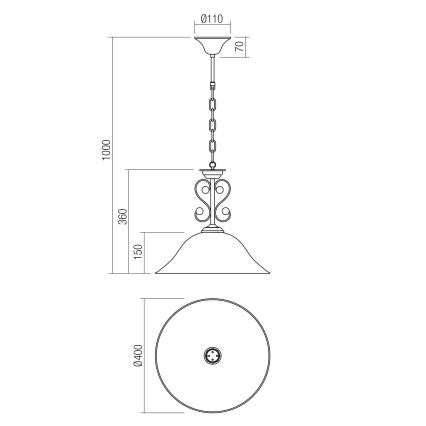 Redo 02-990 - Candelabro suspenso VERSUS 1xE27/42W/230V