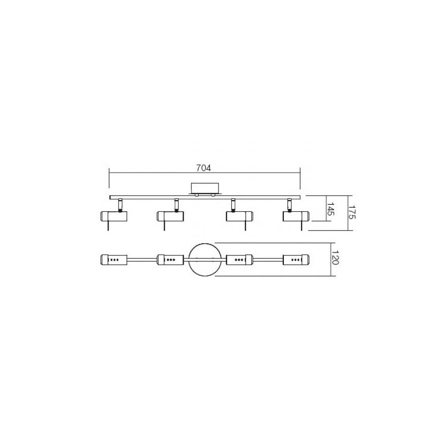 Redo 04-332 - Spot LED SLIM 4xLED/4W/230V cromado brilhante