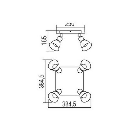 Redo 04-466 - Foco OLAF 4xE14/12W/230V