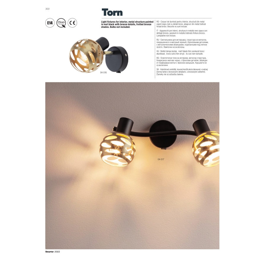 Redo 04-516 - Foco de parede TORN 1xE14/28W/230V